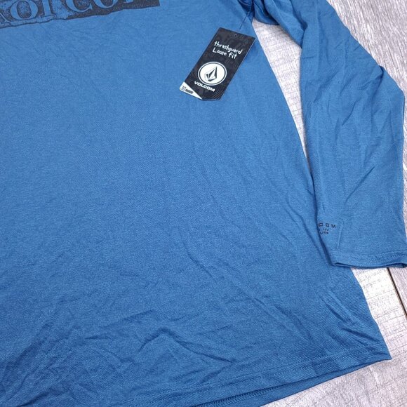 Volcom Mens Thrashguard UPF Shirt Size Large Blue Loose Fit Long Sleeve Top - Picture 3 of 10